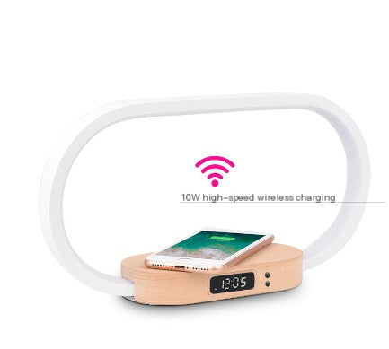 Wooden Wireless Charging Night Light with USB Port
