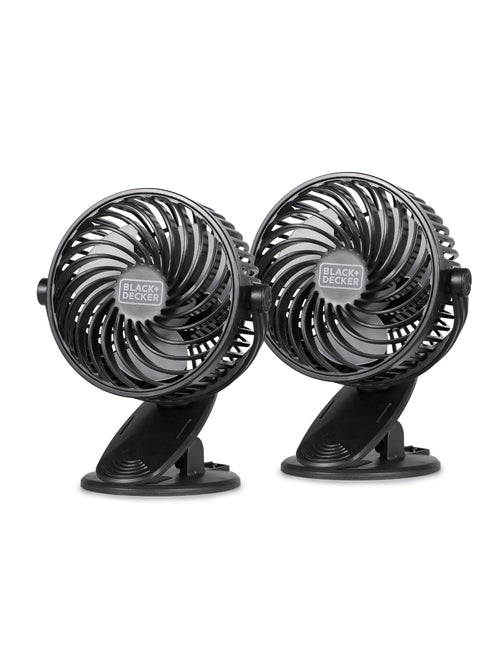 Clip-On Desk Fan — 3-Speed, 2-Pack
