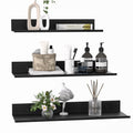 Floating Wall Shelves — Set of 3, Black Metal
