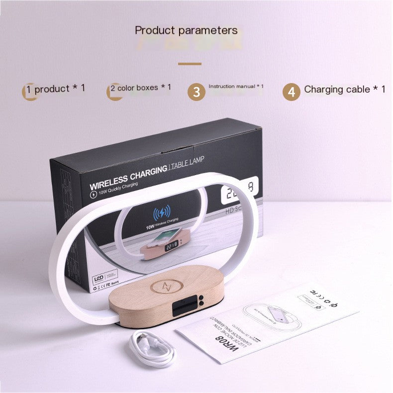 Wooden Wireless Charging Night Light with USB Port