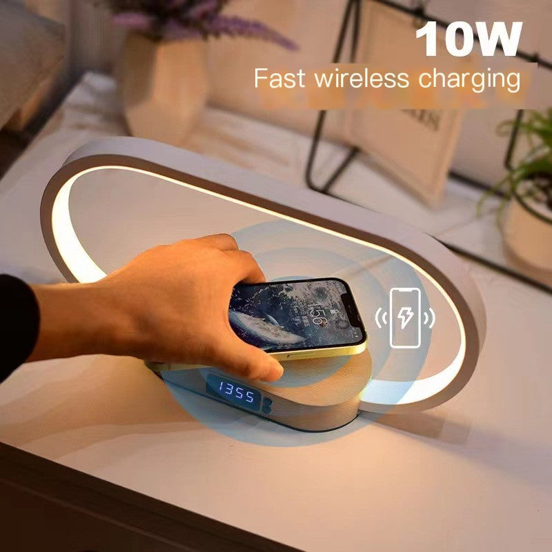 Wooden Wireless Charging Night Light with USB Port