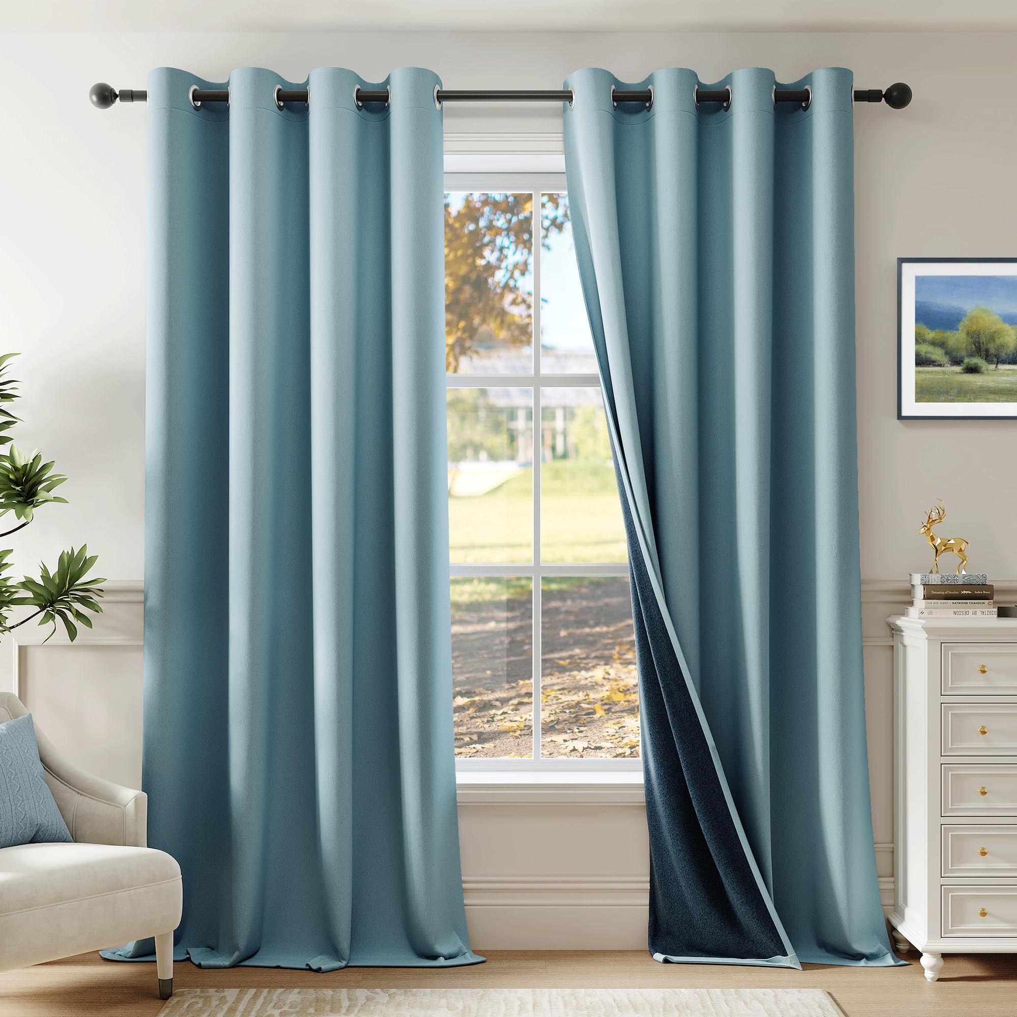 Blackout Curtains — 84" Stone Blue (2 Panels)