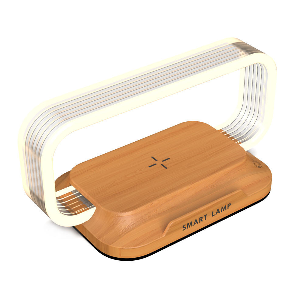 Wooden Wireless Charging Night Light with USB Port